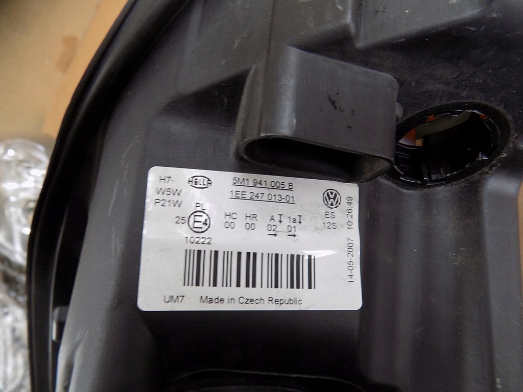 фото №11, Лампа передня vw golf v plus 5m1941005b hella ліва передня 0ryginał