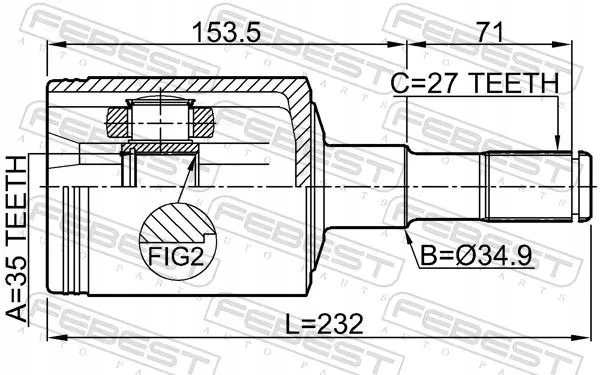 Шрус  полуось 2011-nitlh febest dodge jeep Доставка
