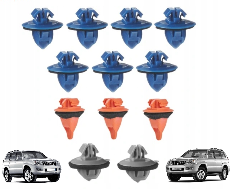 фото №1, Набор клипсы накладки дверь передних toyota land cruiser prado 120
