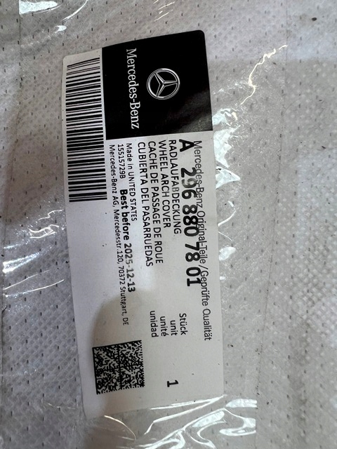 Купить Mercedes eqs 296 x296 левая молдинг крыла задний  amg a2968808101 nowa оригинальный номер