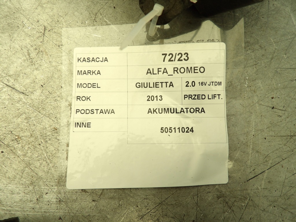 фото №3, Основа акумулятор alfa giulietta 50511024