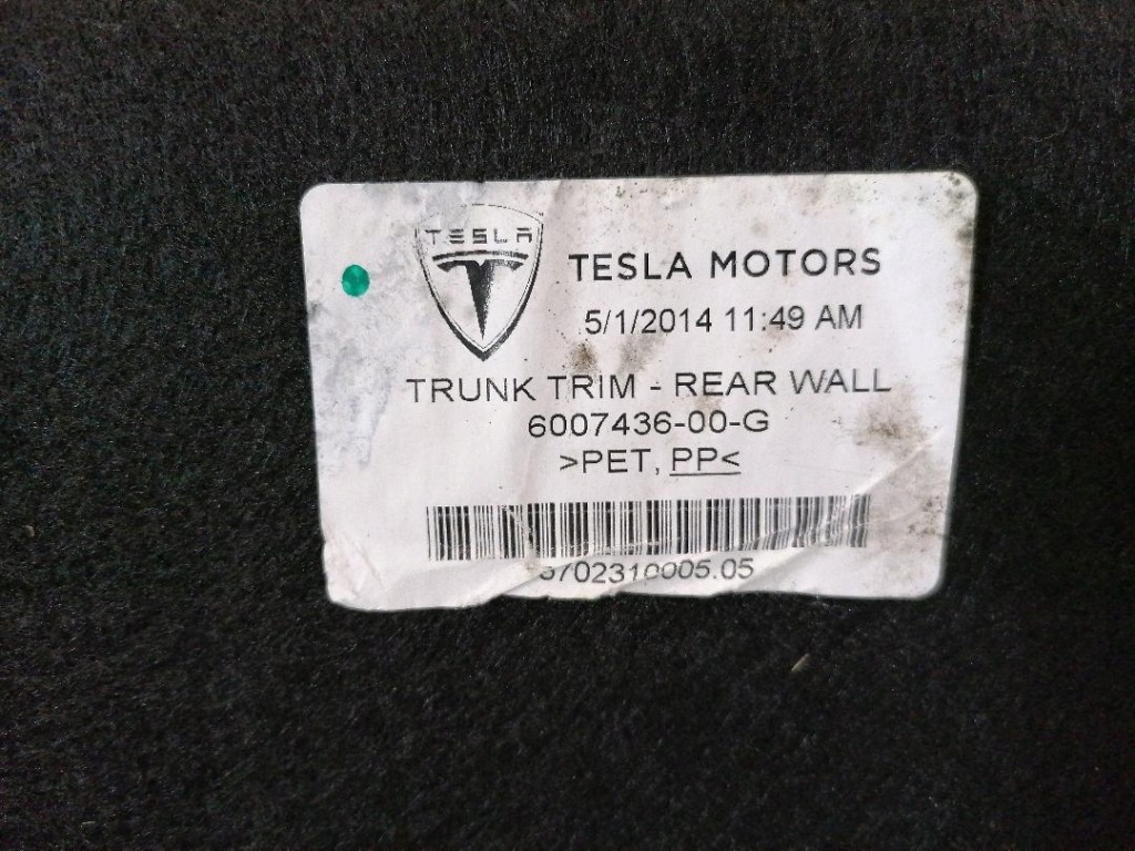Tesla s обшивка багажника пол 6007436–00-g с Разборки