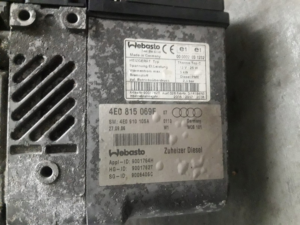 фото №4, Audi a8 d3 webasto обігрівач стояночний 4e0815069f