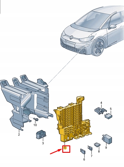 фото №1, Vw id.3 e11 fuse box 5wa937615