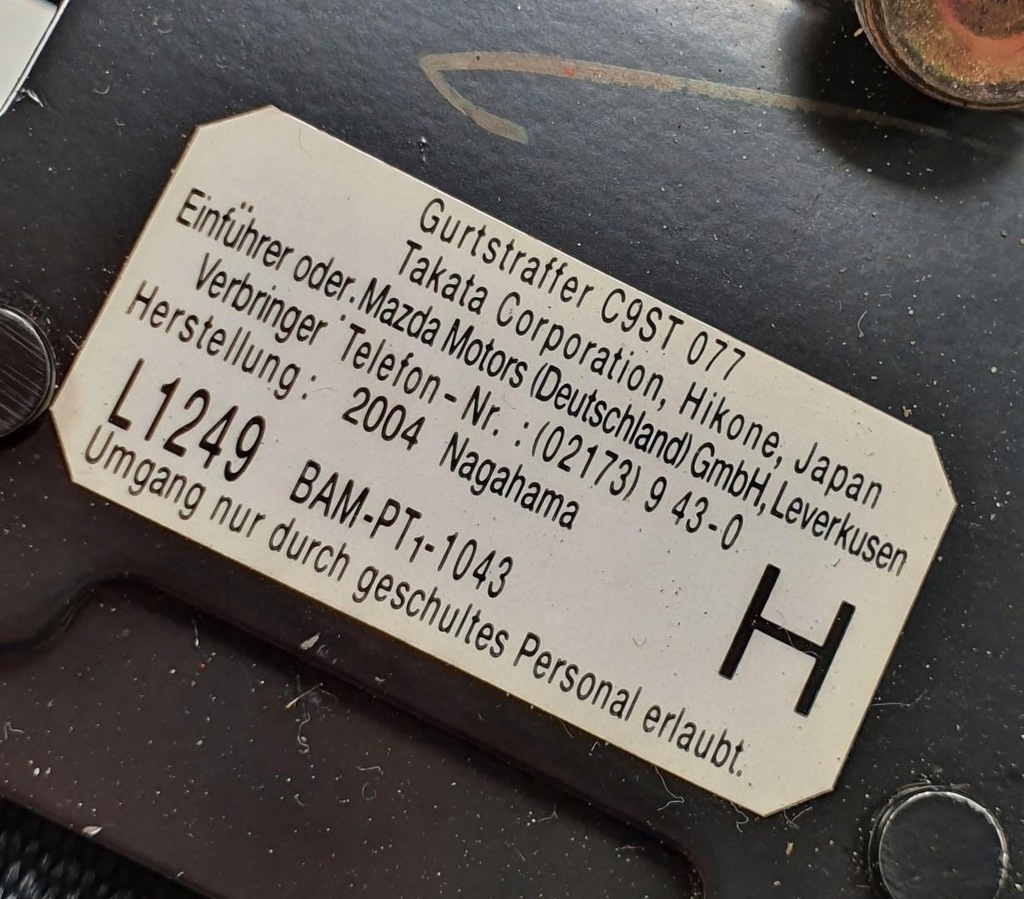 фото №3, Pas безопасности правый перед mazda rx-8 europa