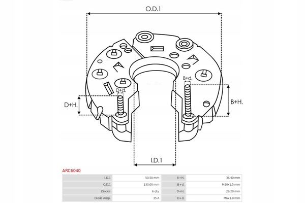 фото №4, Диодный мост выпрямительный генератора as-pl