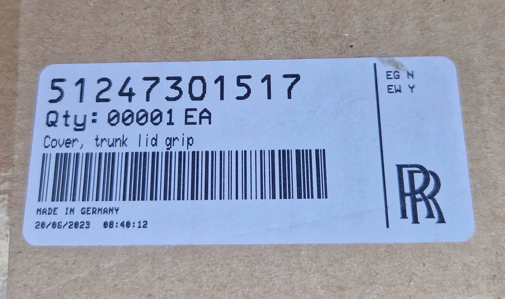 фото №7, Молдинг накладка кришки задній rolls royce wraith dawn 14-18 оригінал
