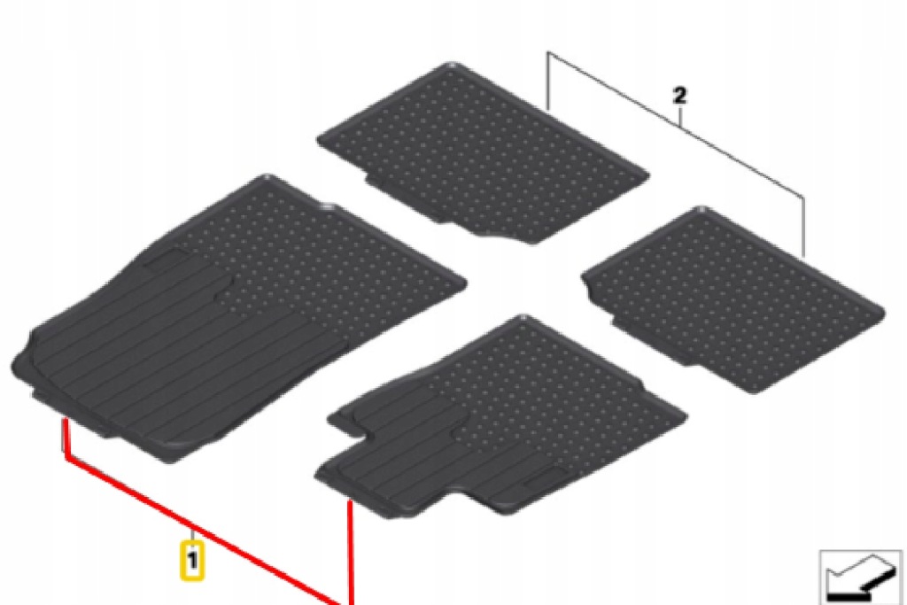 фото №8, Килимки гумові передні mini countryman r60 51472243920 lhd оригінальні