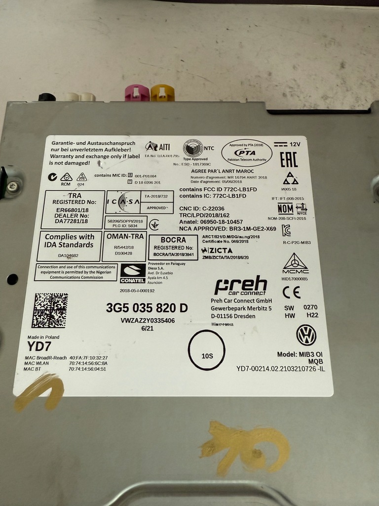 фото №11, Vw passat tiguan t-roc навігація радіо мультимедіа mib3 3g5035820d