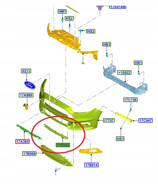Решітка бампера нижня ford focus mk3 в Україні