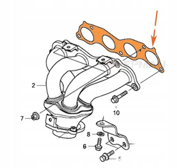 фото №6, Прокладка колектор випускний honda civic k20 ep