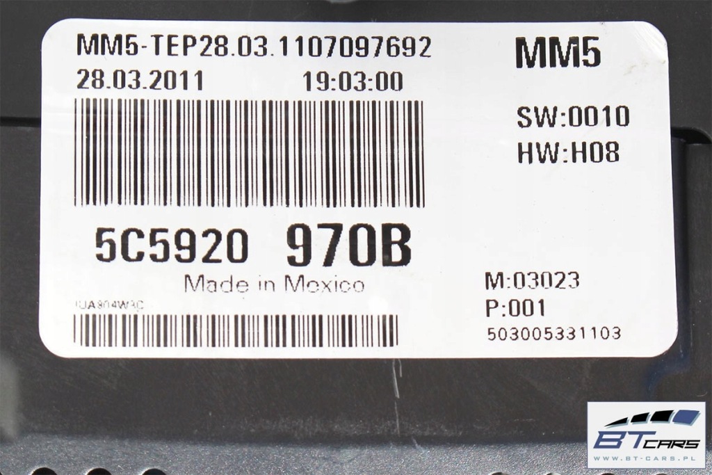 фото №7, Vw the beetle прилади лічильник бензин 5c5920970b 5c5 920 970 b приладова панель лічильник