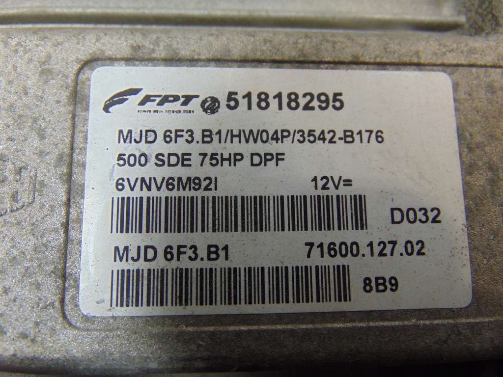 фото №6, Бортовий комп'ютер блок керування двигуна fiat 500 1.3 51818295