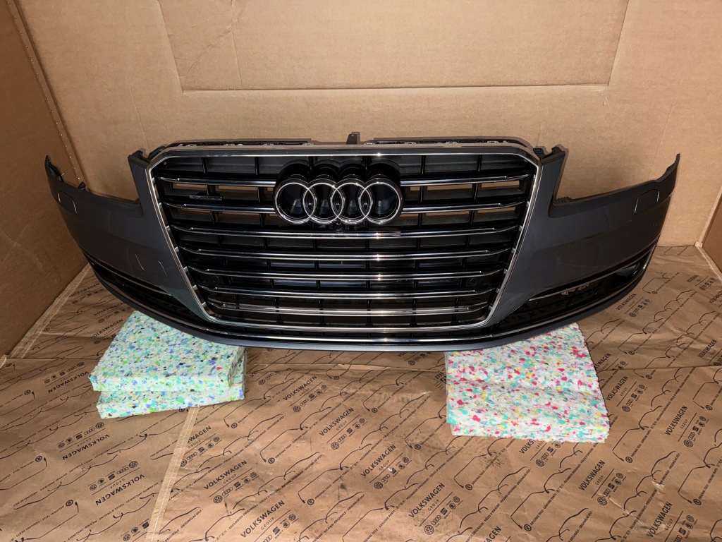 фото №1, Audi a8 d4 lift бампер перед решётка радиатора pdc омыватель комплект orginał lx7r 2016 r