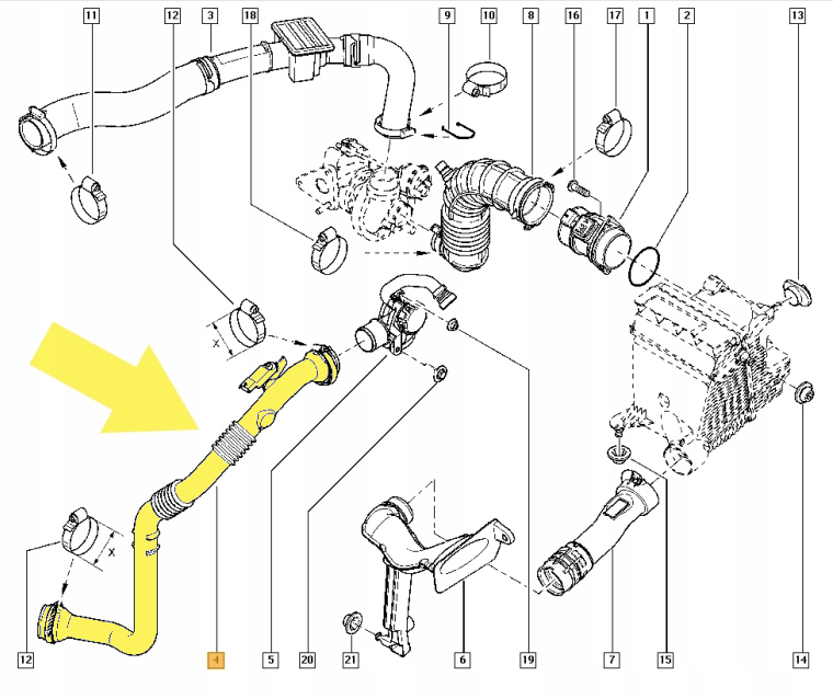 фото №2, Шланг turbo інтеркулер wąż труба турбіни renault kangoo ii 1.5 dci