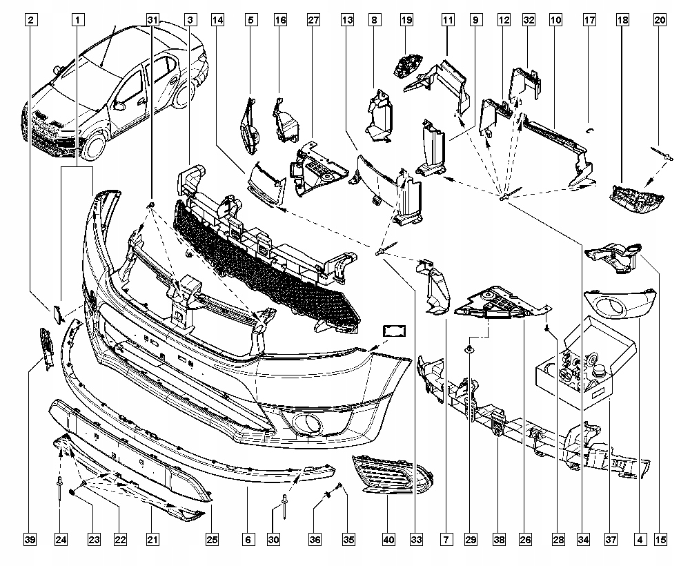 фото №6, Oryg решётка бампера решётка радиатора заглушка левый перед dacia logan ii sandero ii