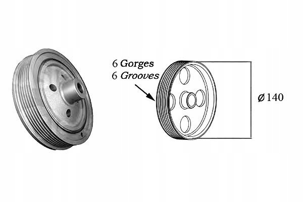фото №1, Sasic 2156055 шків, wał колінчастий