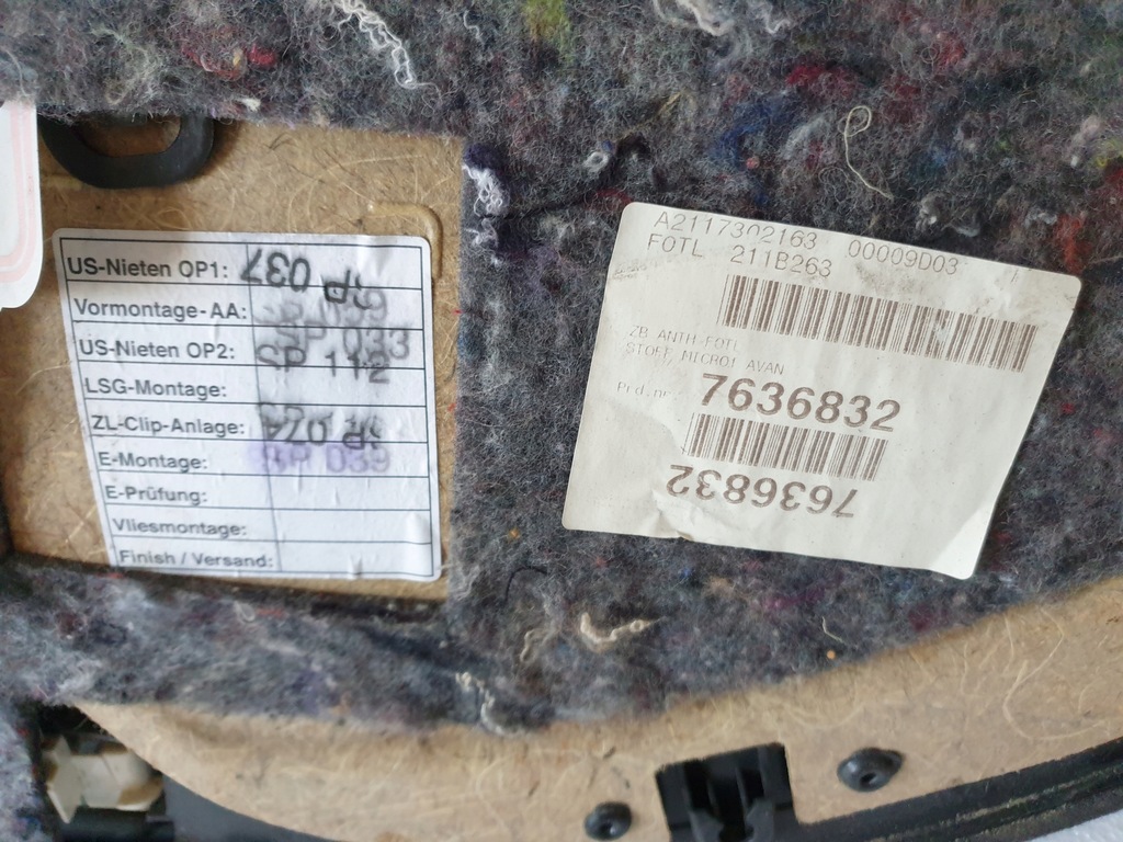 фото №8, Обшивка дверь левый задняя mercedes w211 kombi