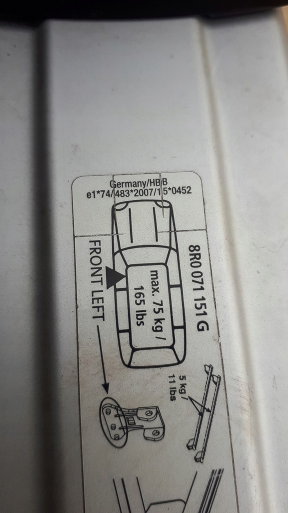 фото №9, Audi q5 8r0 рейлинги кровельные рейлинг правый левый kpl