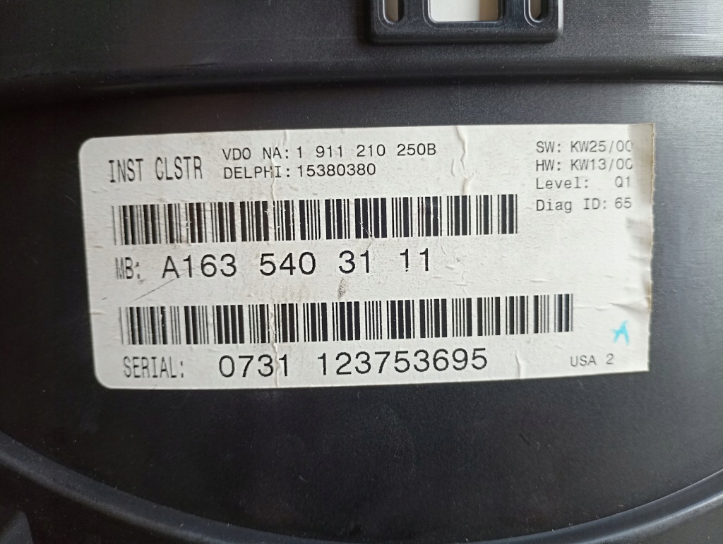 Лічильник прилади mercedes ml w163 a1635403111 uk Київ