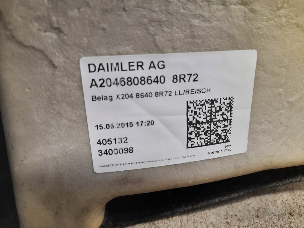 фото №9, Mercedes glk x204 09-15 обшивка перед задняя a2046801041 usa