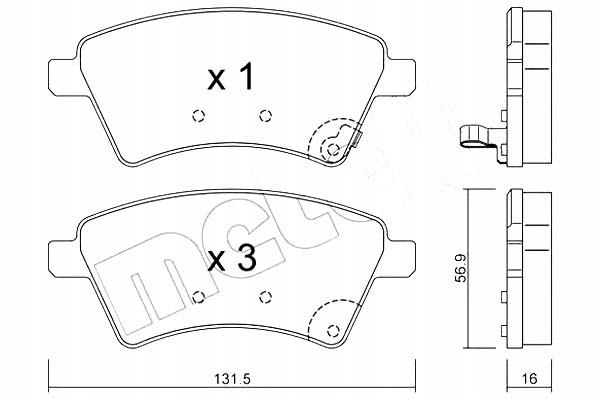 фото №1, Metelli тормозные колодки тормозные fiat sedici 06-