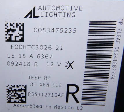 фото №11, Jeep compass фара правий p55112716ae