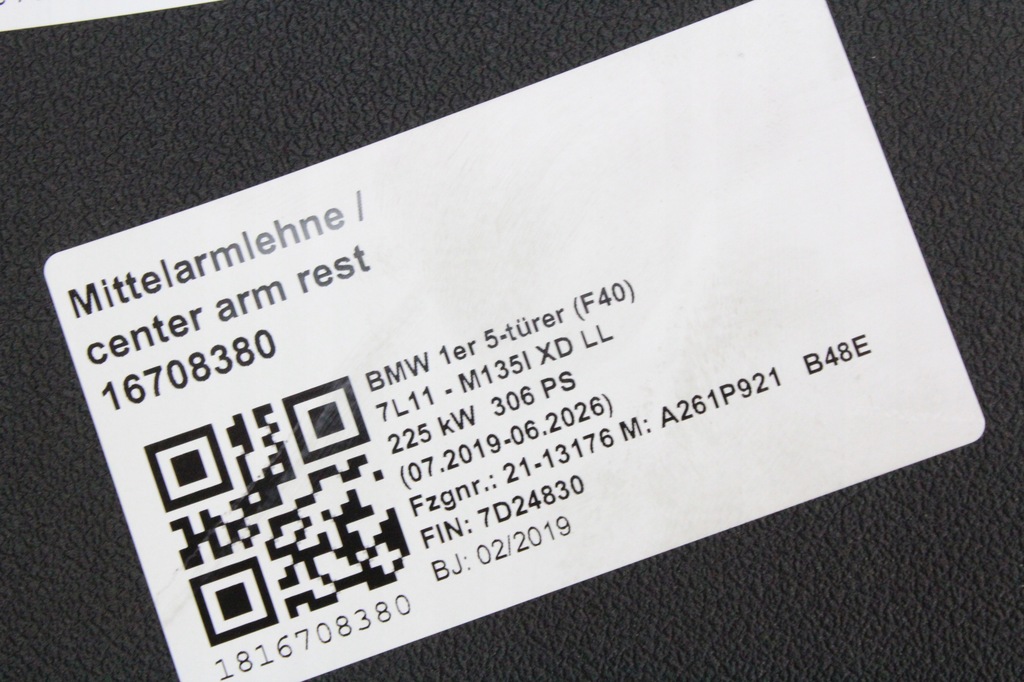 фото №6, Туннель средний подлокотник bmw f40 f44 niebieska