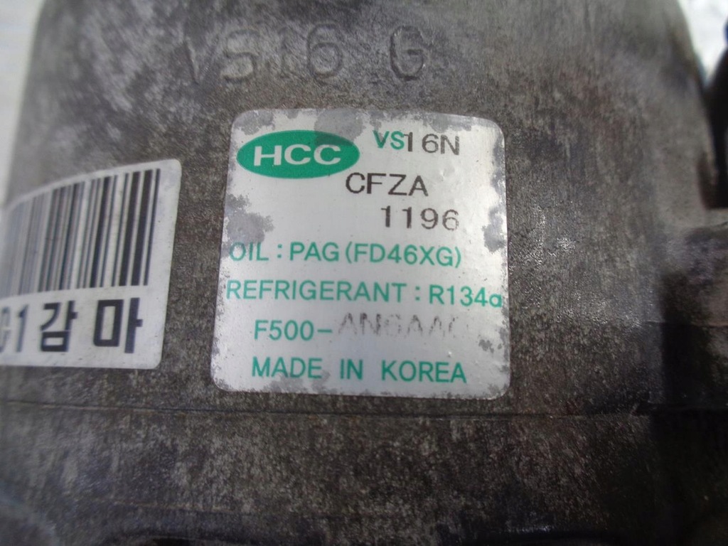 фото №7, Компресор компресор кондиціонера kia ceed 1 i 1.6 16v b 2006- f500-an6aa