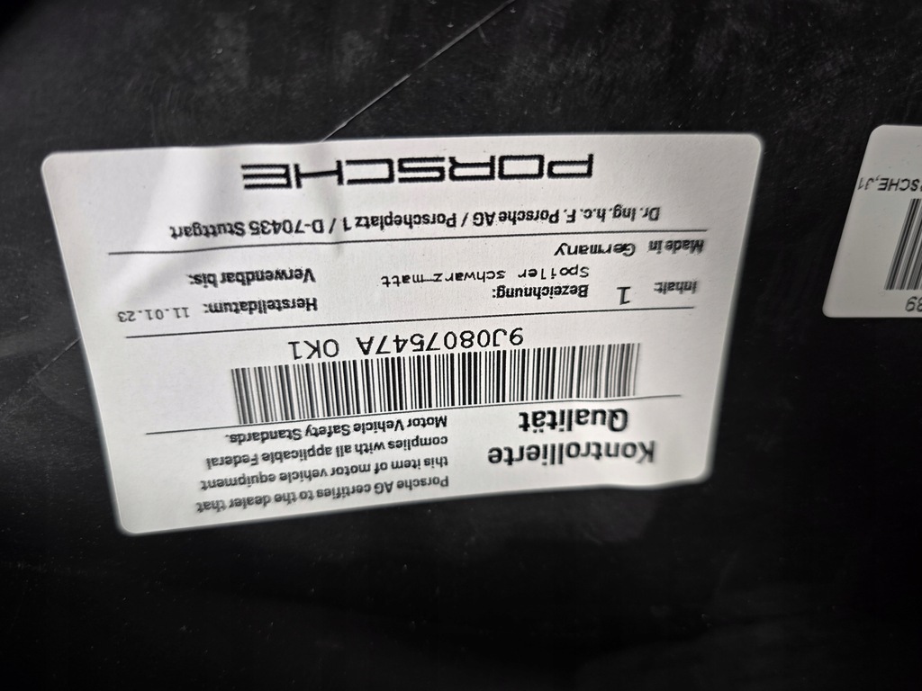 фото №6, Спойлер лівий перед porsche taycan 9j0 cross turismo