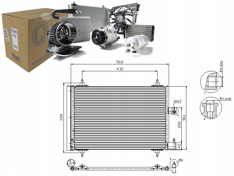 фото №1, Конденсатор кондиционера citroen xsara peugeot 406 6