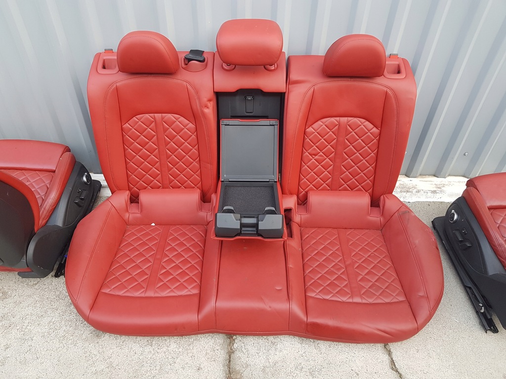 фото №13, Audi a5 s5 17-сидіння заднє сидіння обшивки тунель sportback шкіра czerwona usa