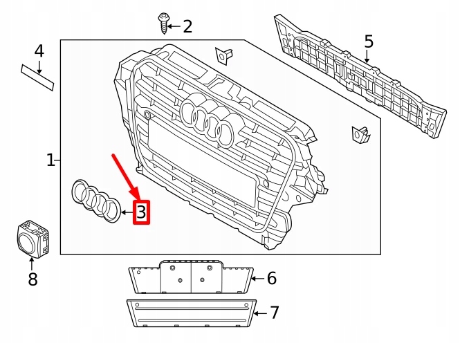 фото №7, Audi q5 8r емблема na передня решітка 8r0853605 oem