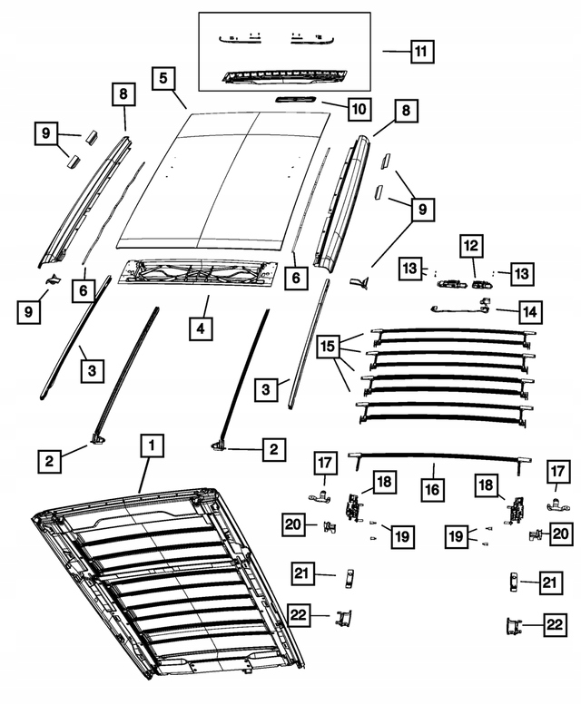 фото №5, Балка обшивки пластик крыша крыша sky one touch wrangler jl 4d 6ny04tzzab