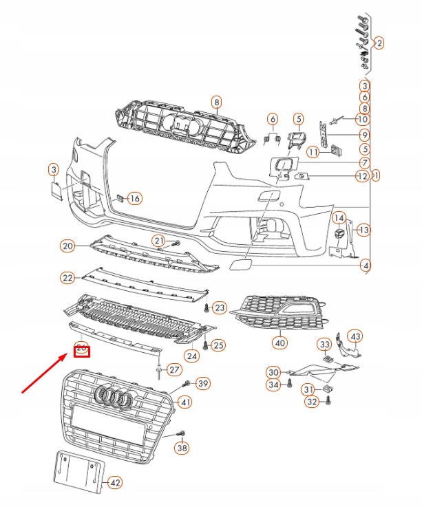 фото №12, Audi a5 8t передняя часть спойлер 8t0807061a oem