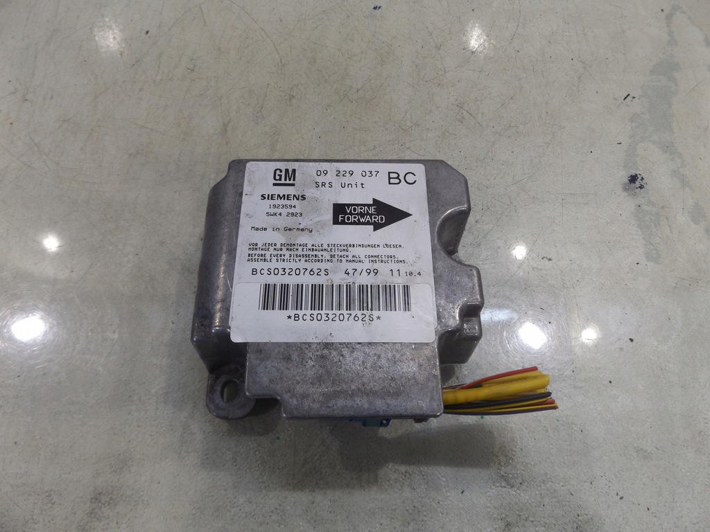 фото №1, Модуль подушка безопасности opel оригинальный номер 09 229 037