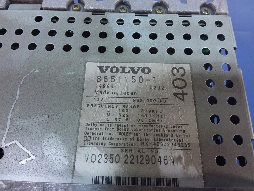 фото №5, Volvo s60 i v70 ii радио заводской hu-403 8651150