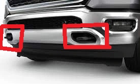 фото №7, Dodge ram 1500 2019 2024 крюки бампера чёрные перед комплект