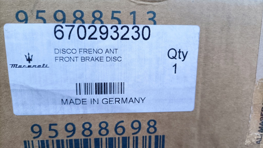 фото №8, Диск гальмівна перед nowa оригінал maserati 670293230 dom/t?