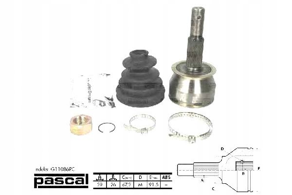 фото №2, Pascal шарнір привідний зовнішній nissan navara n