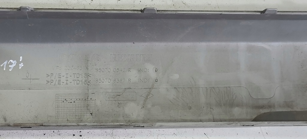 фото №11, Молдинг бампера задняя 2024631x dacia duster ii 2 2017+