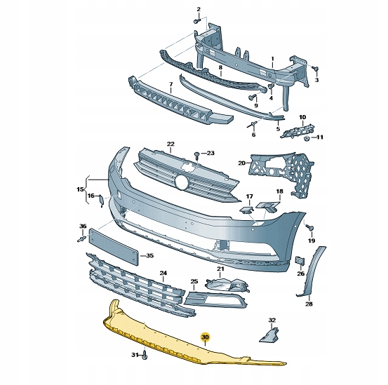 фото №1, Vw оригінальний номер оригінальний спойлер бампера passat 2015 -
