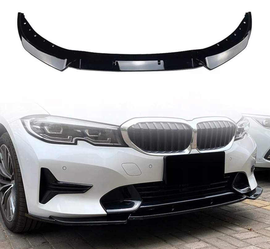 фото №14, Накладка бампера обычного сплиттер чёрный bmw g20 g21 przedlift 2019-2022