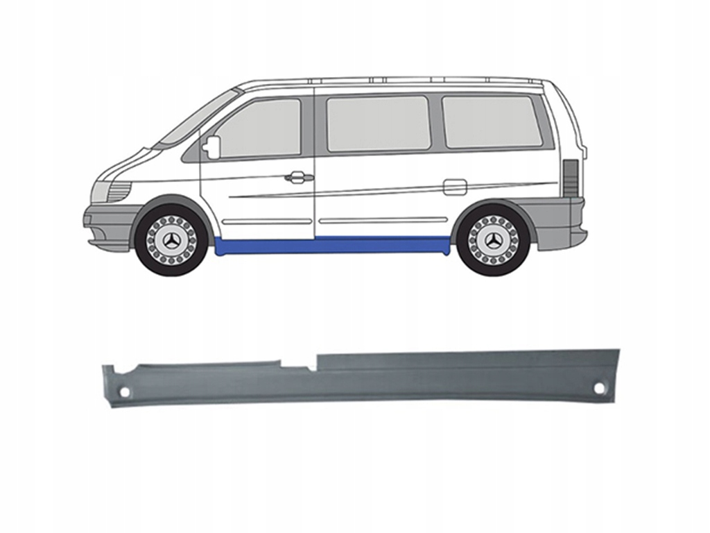 Купити Mercedes vito w638 1995-2003 поріг ремкомплект ліва