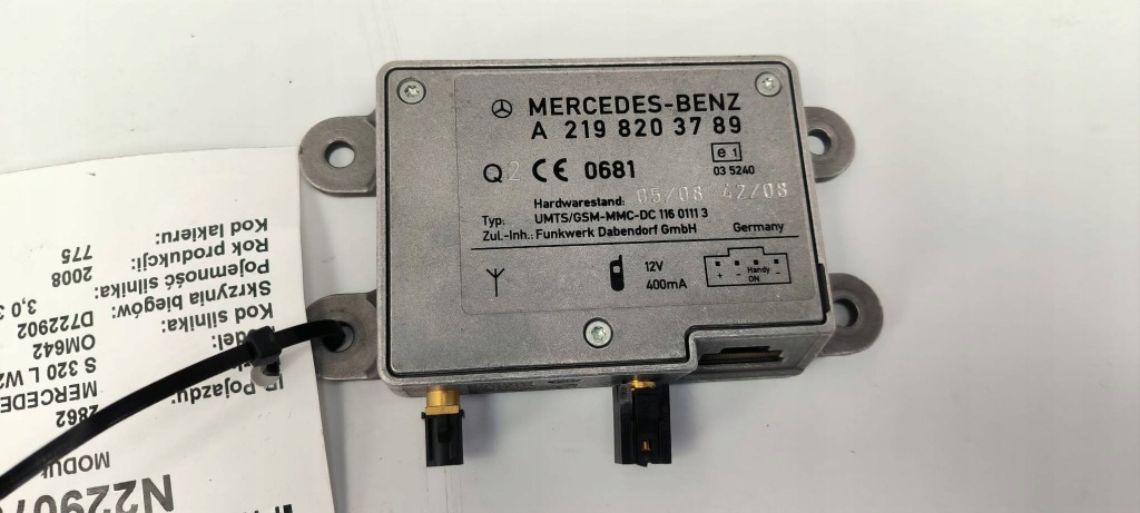 фото №1, Модуль a2198203789 mercedes - benz s 320 l w221