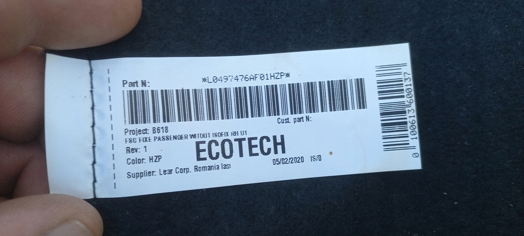 фото №8, Сиденье обшивка сиденье правый перед передний подогрев citroen c4 cactus ory