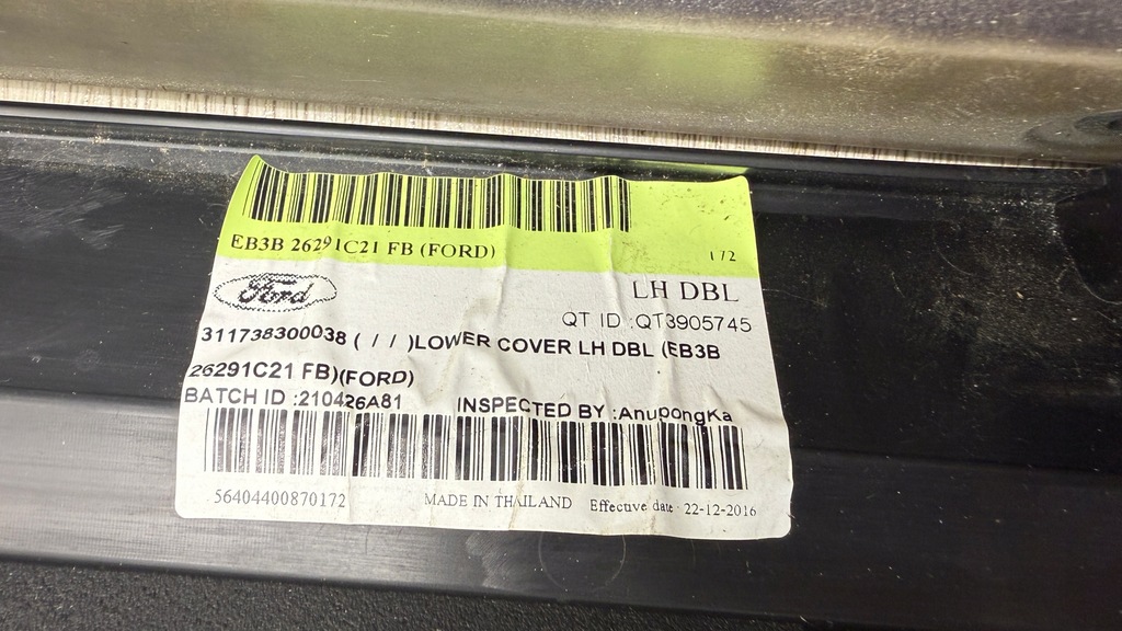 фото №6, Ford ranger 15+ левая молдинг кузов рейлинг накладка eb3b-2629077-ad zdk783fd