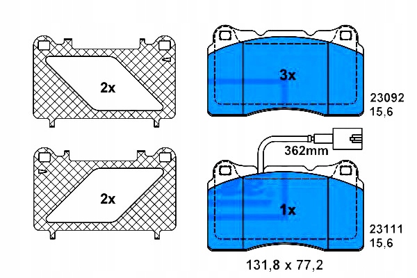 Комплект гальмівних колодок гальмівних ate lp2045 16848 8db35 Ціна