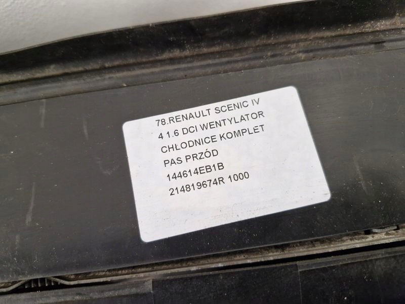 Renault scenic 4 iv 1.6 dci ремень перед передний радиатор воды вентилятор Доставка