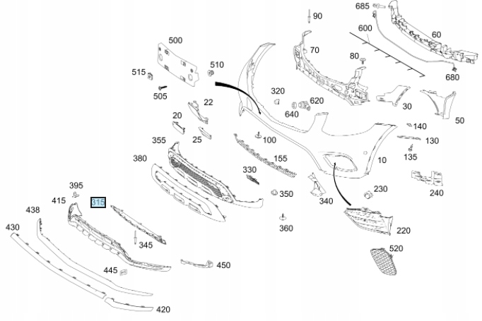 фото №1, Кронштейн бампера перед glc x253 15 - a2538851103